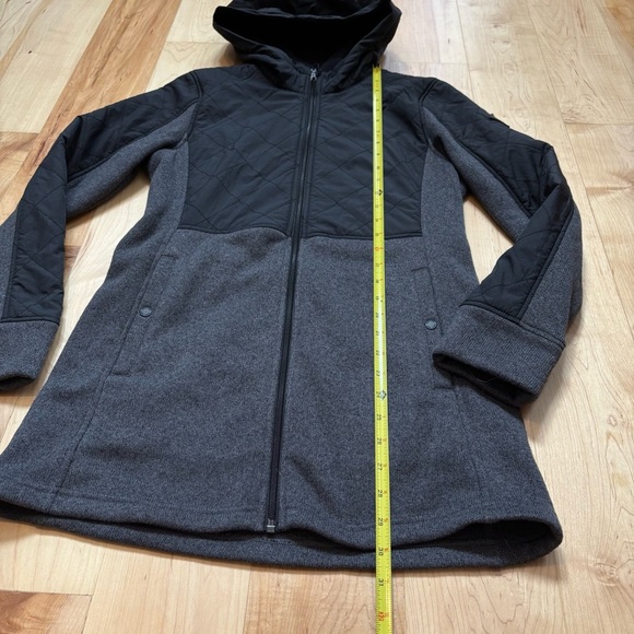 Burton Embry Fleece Black and Gray Long Hooded Jacket - Picture 14 of 16